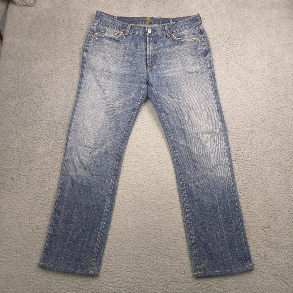7 For All Mankind Standard Straight Leg Jeans Mens 36 Blue Denim 100 Cotton USA